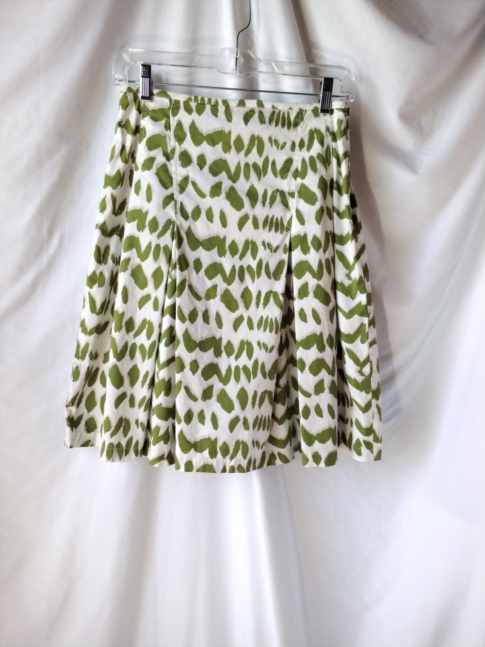 SAMANTHA SUNG White and Green Printed Skater Skirt